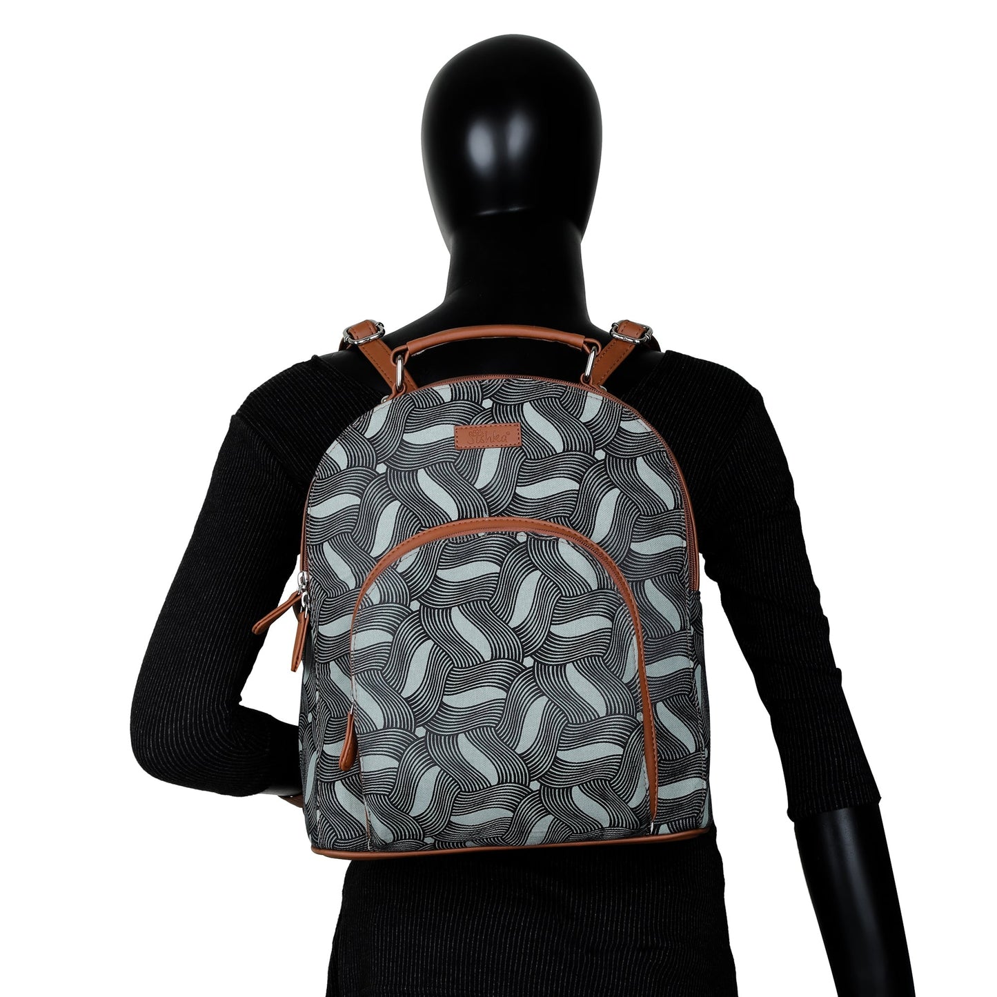 Women’s Printed Backpacks with Vegan Leather Trim – Wholesale