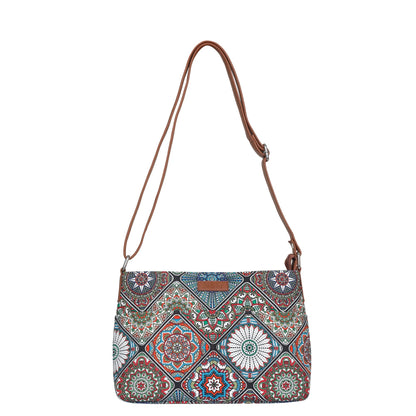 Mandala Print Fabric Shoulder & Crossbody Bag – Women’s Boho Sling Purse