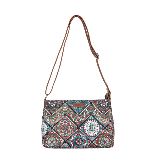 Mandala Print Fabric Shoulder & Crossbody Bag – Women’s Boho Sling Purse
