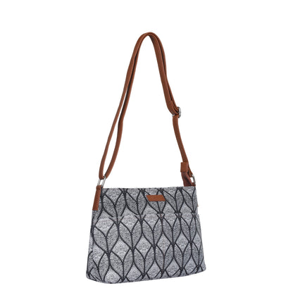 Geometric Print Fabric Shoulder & Crossbody Bag – Women’s Sling Purse