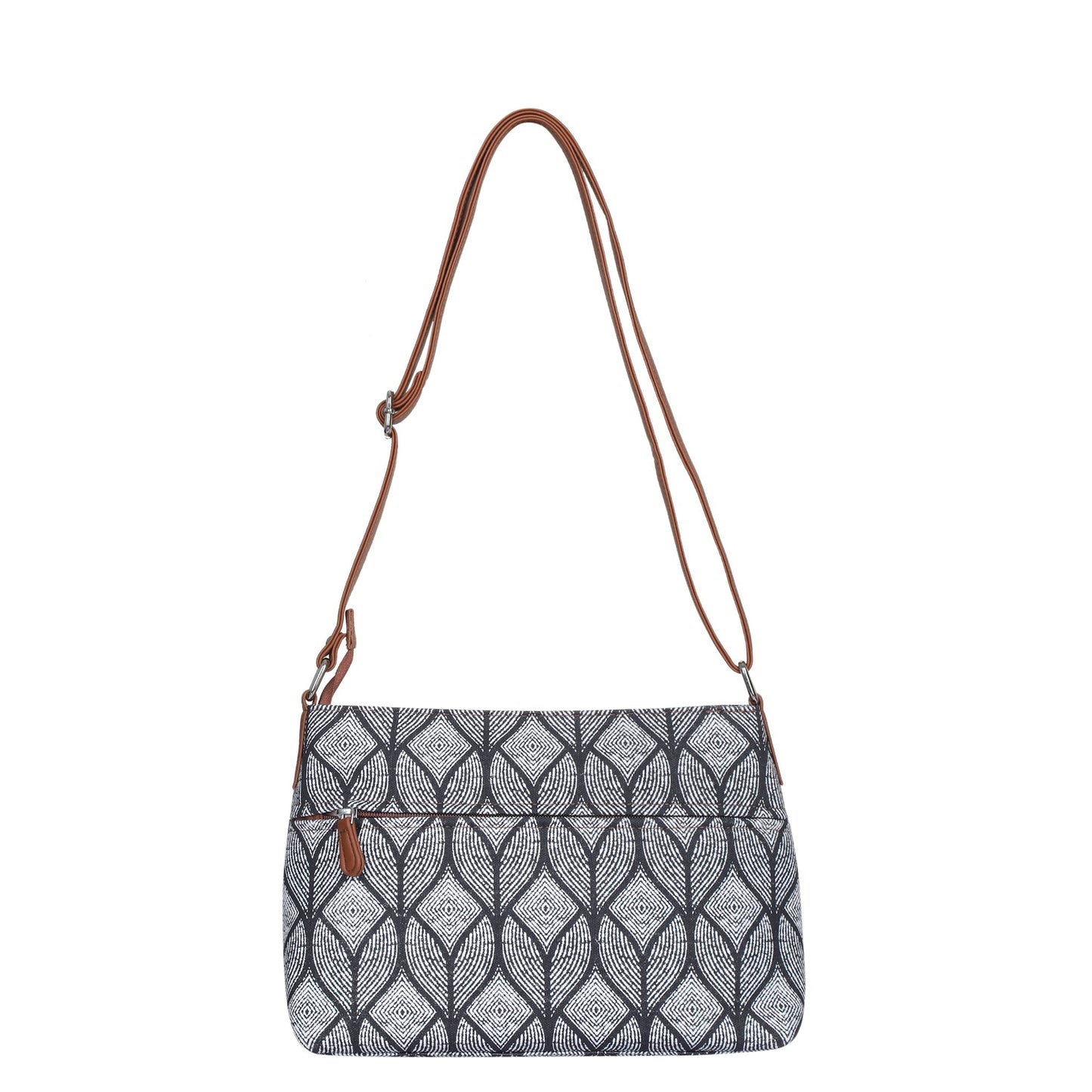 Geometric Print Fabric Shoulder & Crossbody Bag – Women’s Sling Purse