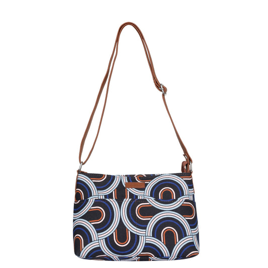 Geometric Print Fabric Crossbody Bag – Women’s Shoulder Sling Purse