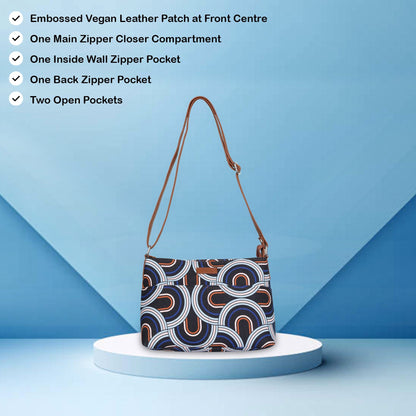 Women’s Geometric Crossbody Sling Bags with Vegan Leather Trim – Wholesale