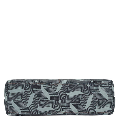 Grey Abstract Print Fabric Crossbody Bag – Women’s Shoulder Sling Purse