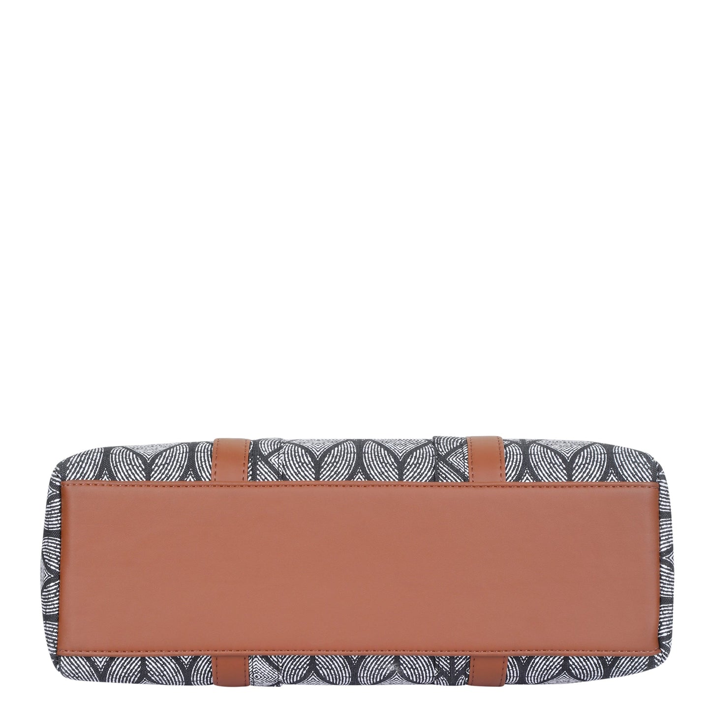 Monochrome Handcrafted Printed Tote Bag – Elegant Women’s Shoulder Purse with Vegan Handles