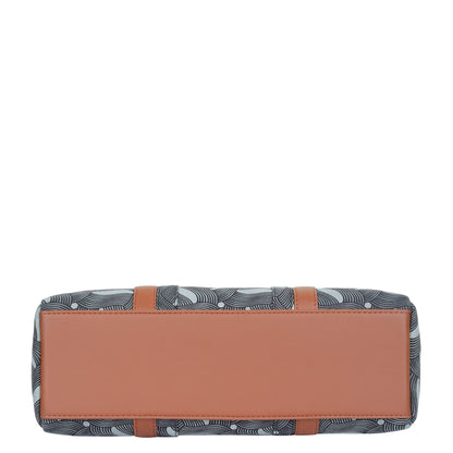 Olive Green Handcrafted Printed Tote Bag – Women’s Satchel Purse with Vegan Handles