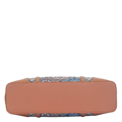 Multicolor Handcrafted Printed Tote Bag – Shoulder Purse with Vegan Trim for Daily Use