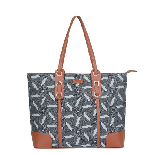 Olive Green Handcrafted Printed Tote Bag – Stylish Shoulder Satchel with Vegan Trim