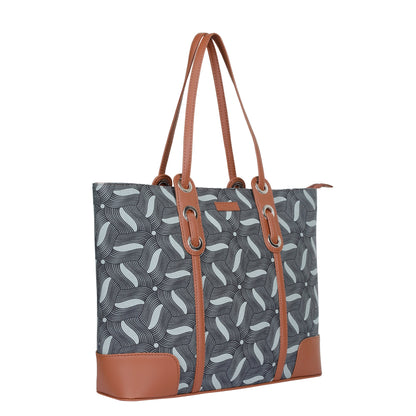 Olive Green Handcrafted Printed Tote Bag – Stylish Shoulder Satchel with Vegan Trim