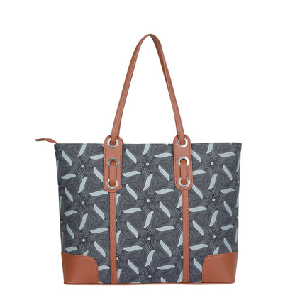 Olive Green Handcrafted Printed Tote Bag – Stylish Shoulder Satchel with Vegan Trim