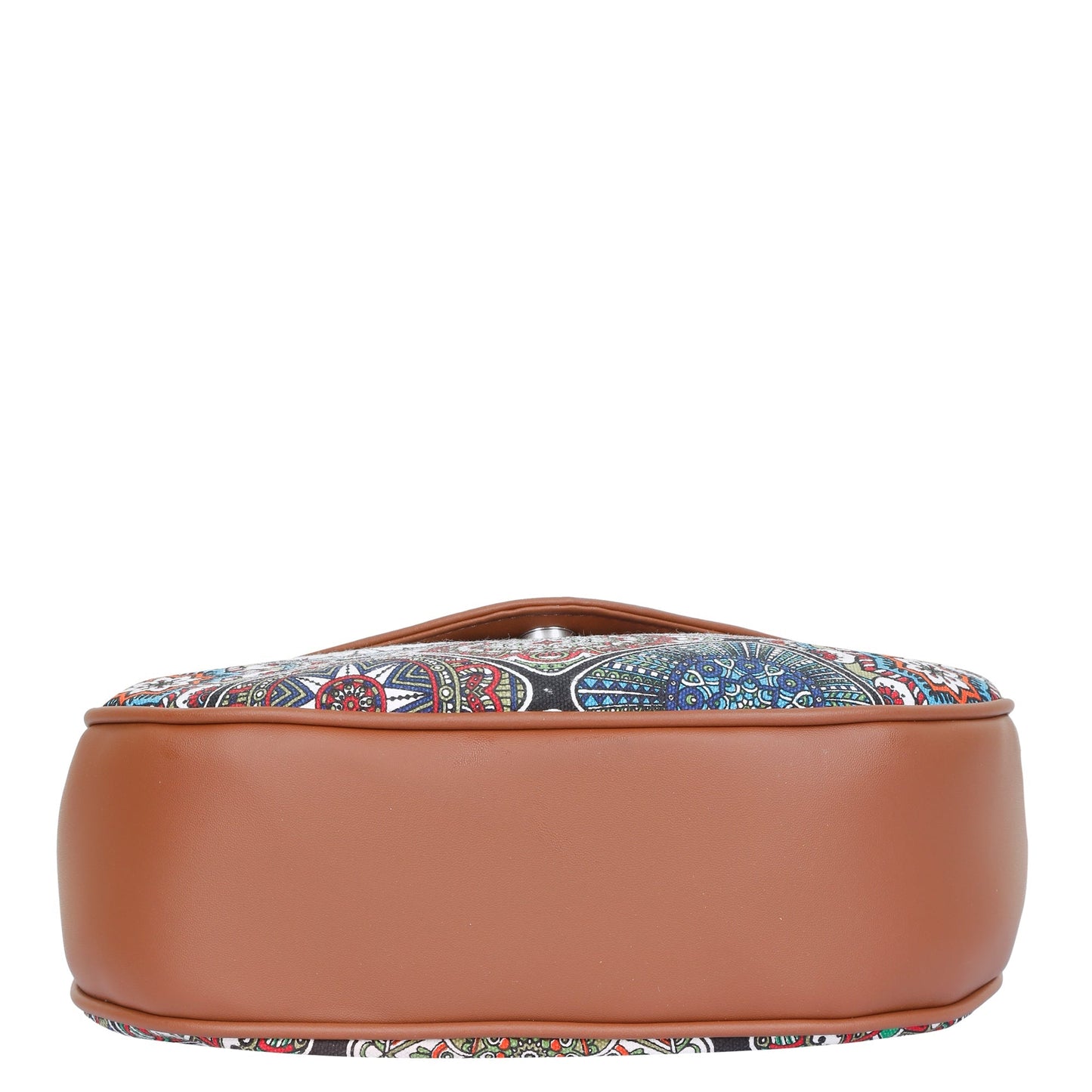 Mandala Printed Fabric Half-Moon Crossbody Bag – Women’s Sling Shoulder Purse