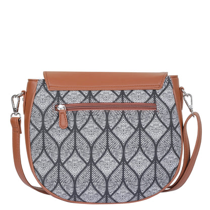 Monochrome Ladies Crossbody Sling Bag – Handcrafted Printed Shoulder Purse