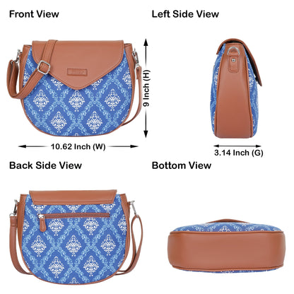 Women’s Blue Crossbody Bags with Vegan Leather Trim – Wholesale