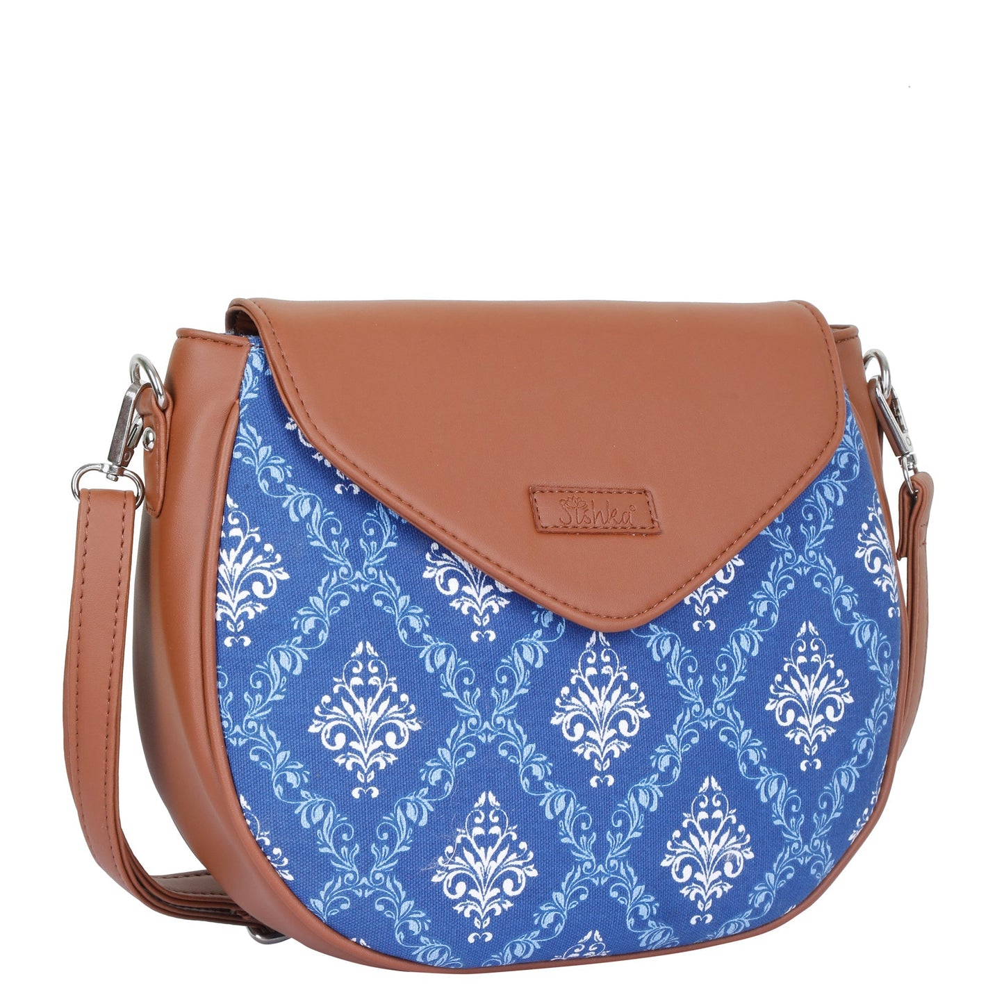 Women’s Blue Crossbody Bags with Vegan Leather Trim – Wholesale