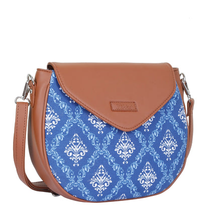 Women’s Blue Crossbody Bags with Vegan Leather Trim – Wholesale
