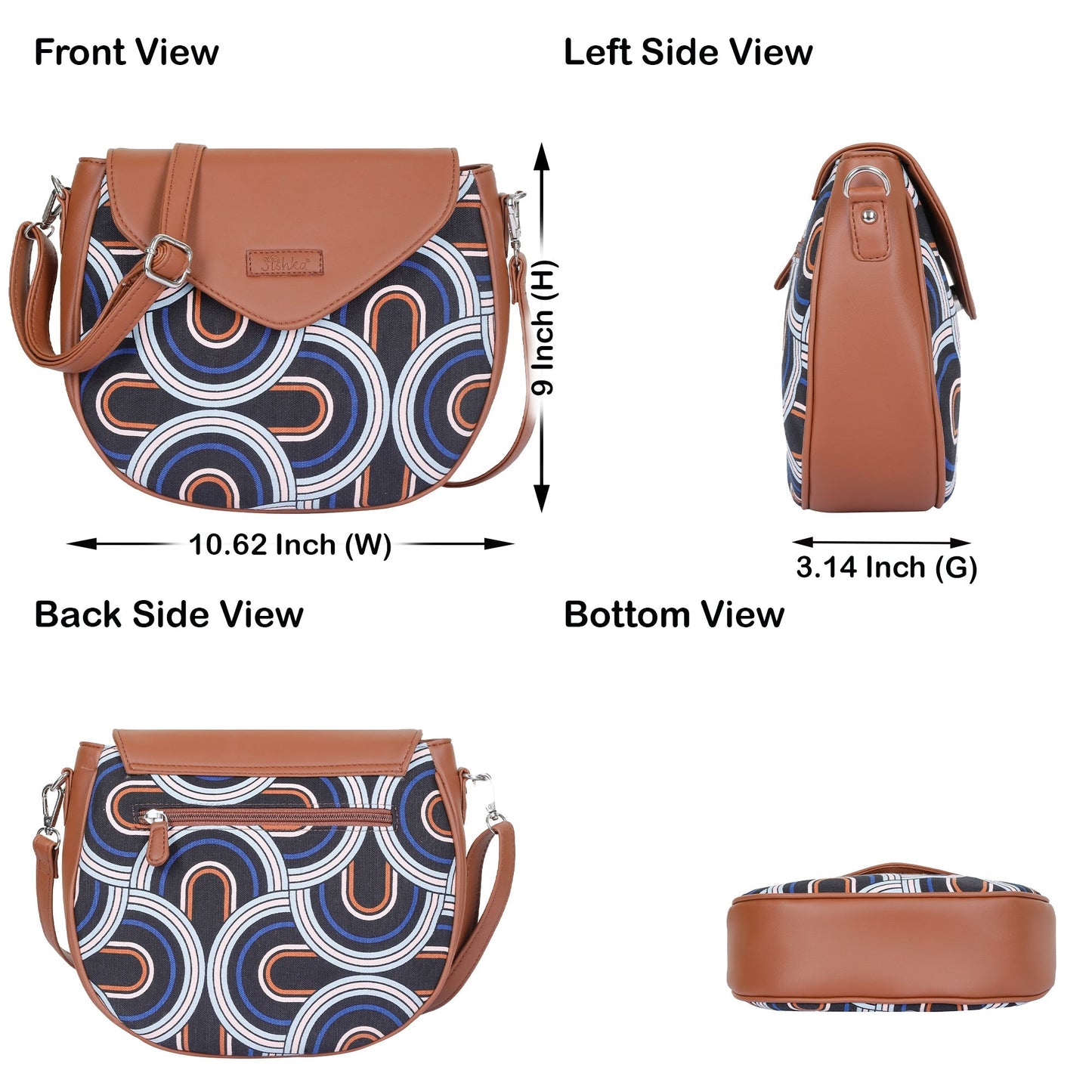 Abstract Crossbody Sling Bag – Handcrafted Printed Shoulder Purse for Women