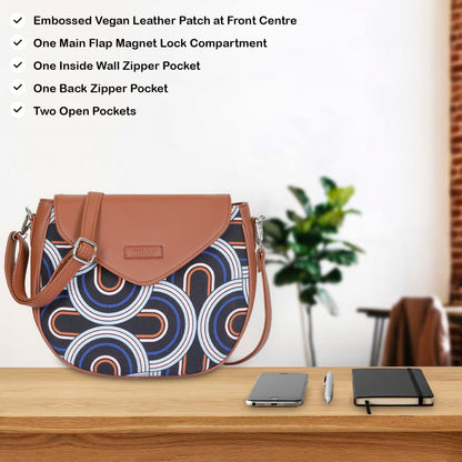 Abstract Crossbody Sling Bag – Handcrafted Printed Shoulder Purse for Women