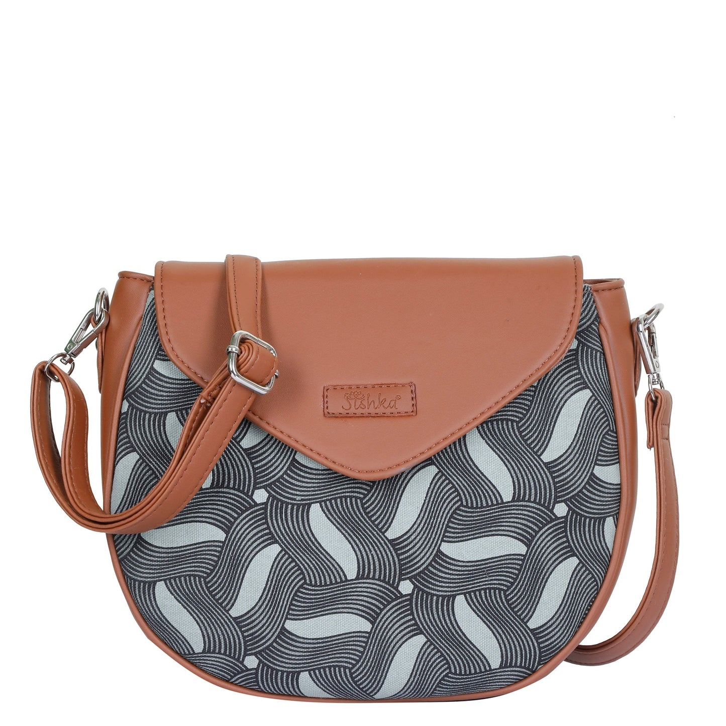 Olive Green Crossbody Sling Bag – Handcrafted Printed Purse with Strap