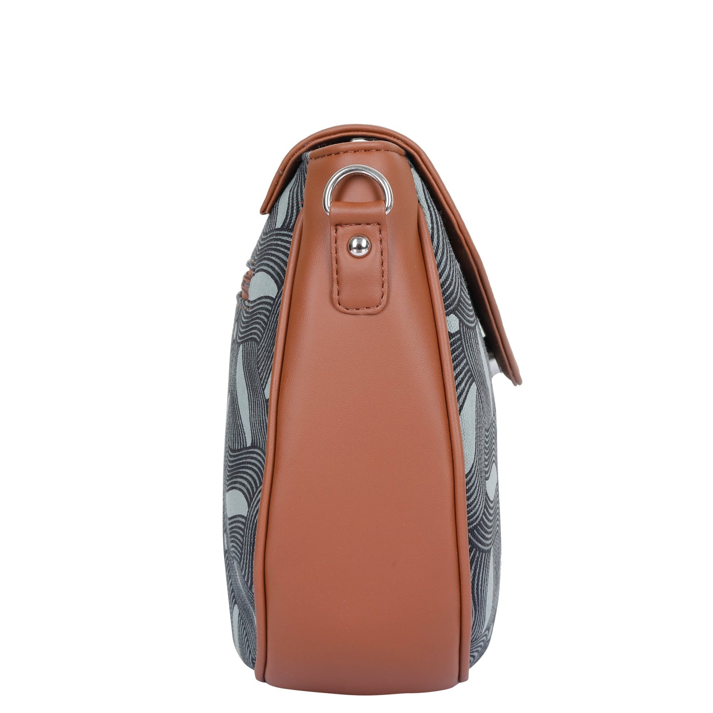 Olive Green Crossbody Sling Bag – Handcrafted Printed Purse with Strap