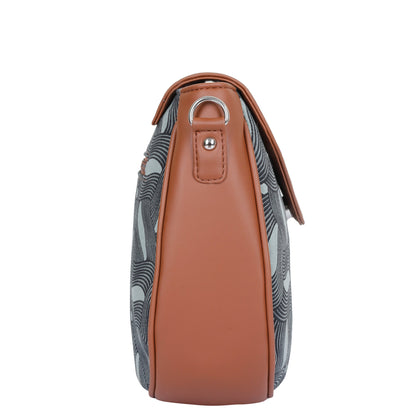 Olive Green Crossbody Sling Bag – Handcrafted Printed Purse with Strap