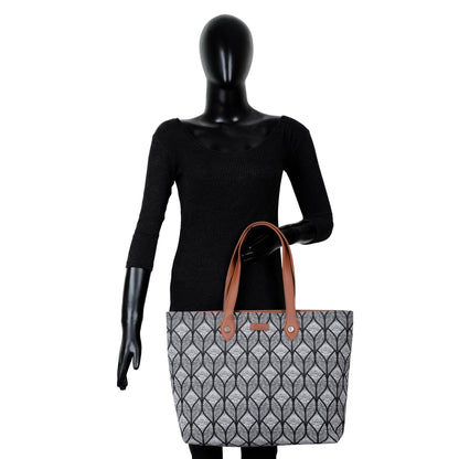 Monochrome Handcrafted Printed Tote Bag for Women – Shoulder Purse & Satchel