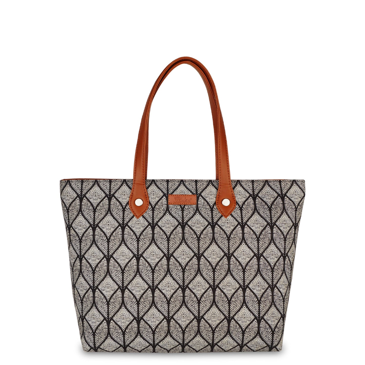 Monochrome Handcrafted Printed Tote Bag for Women – Shoulder Purse & Satchel