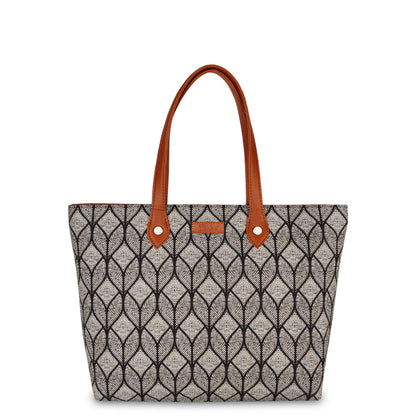 Monochrome Handcrafted Printed Tote Bag for Women – Shoulder Purse & Satchel