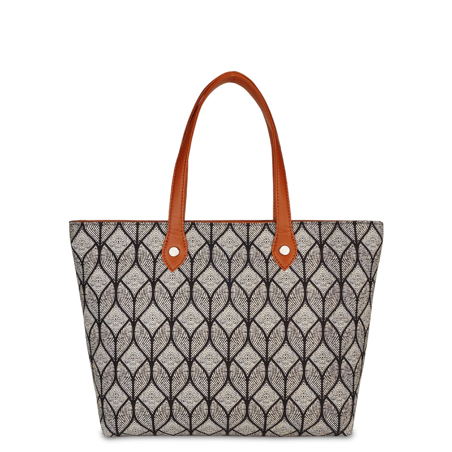 Monochrome Handcrafted Printed Tote Bag for Women – Shoulder Purse & Satchel