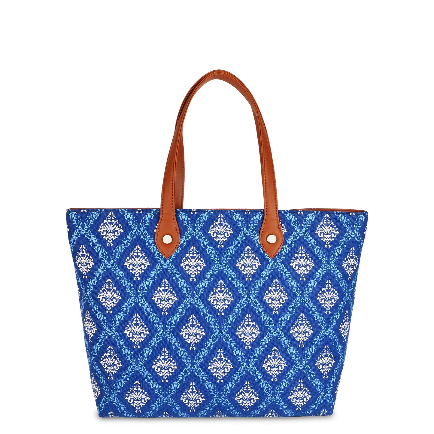 Blue Handcrafted Printed Tote Bag for Women – Chic Shoulder Satchel & Daily Purse