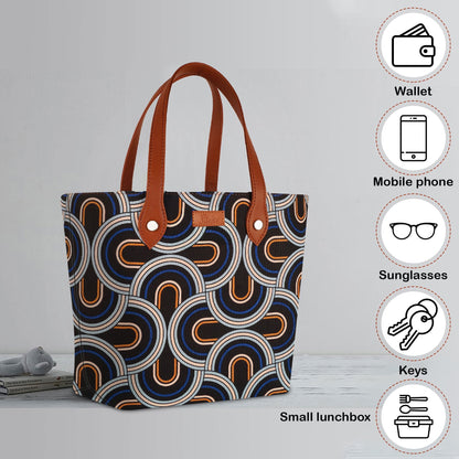 Abstract Handcrafted Printed Tote Bag for Women – Trendy Shoulder Satchel & Purse