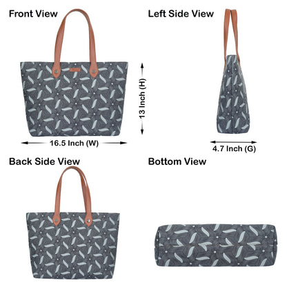 Olive Green Handcrafted Printed Tote Bag for Women – Durable Shoulder Satchel & Purse