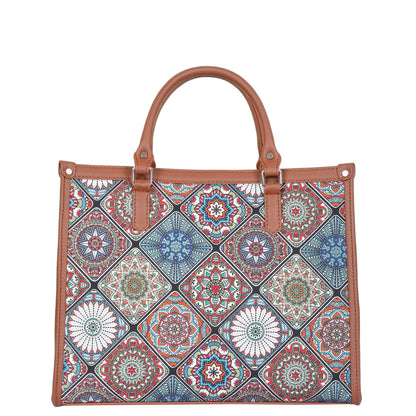 Multicolor Handcrafted Printed Laptop Bag – Satchel Purse for Women’s Daily Use