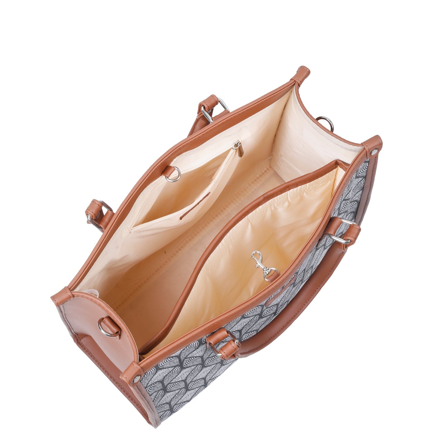 Monochrome Handcrafted Printed Laptop Bag – Elegant Shoulder Satchel for Travel & Work