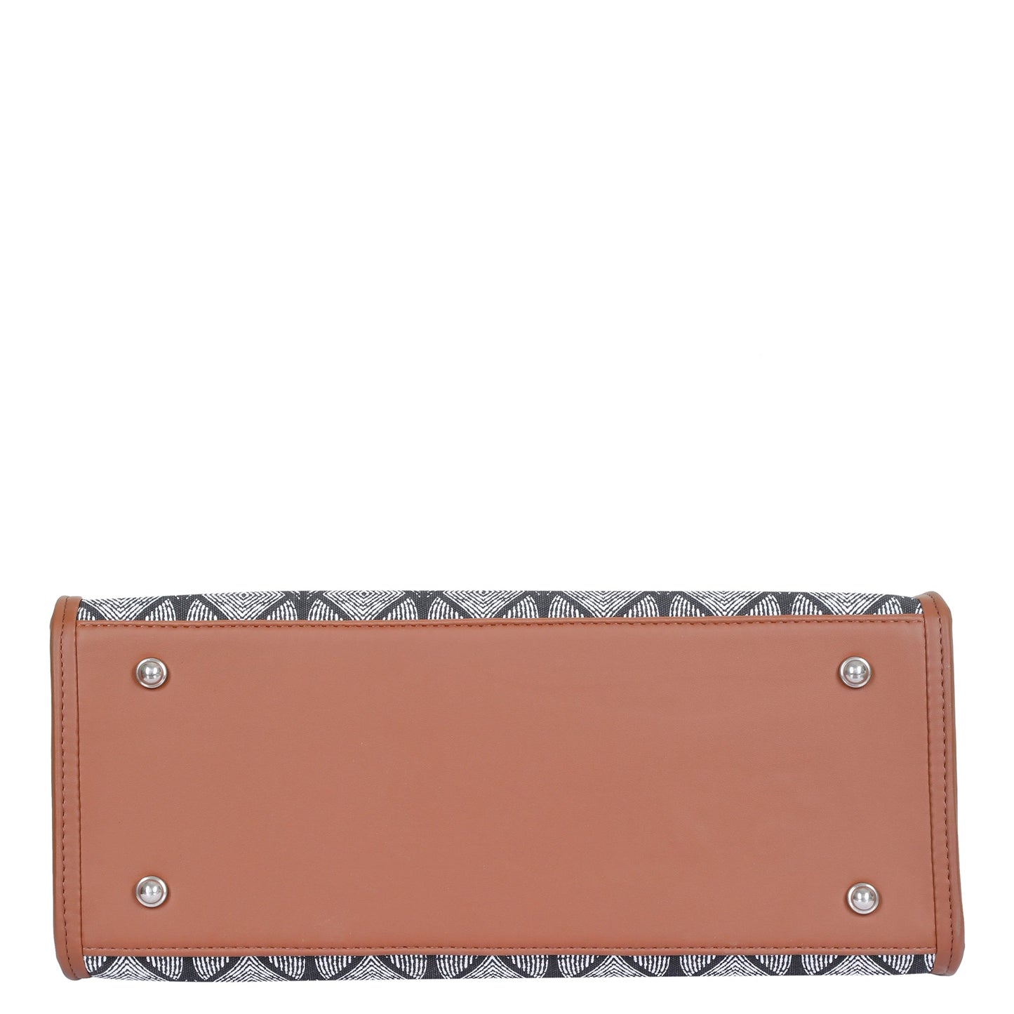 Monochrome Handcrafted Printed Laptop Bag – Elegant Shoulder Satchel for Travel & Work