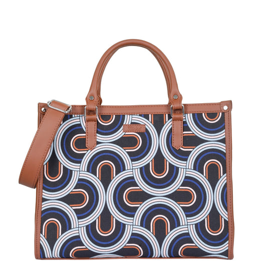 Abstract Handcrafted Printed Laptop Bag – Stylish Satchel for Women’s Work & Travel Use