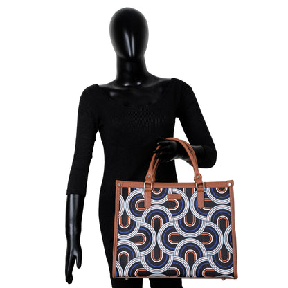 Abstract Handcrafted Printed Laptop Bag – Stylish Satchel for Women’s Work & Travel Use