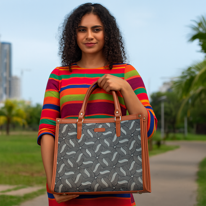 Women’s Olive Handcrafted Printed Laptop Bag | Shoulder Satchel Tote for Office & Daily Use