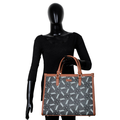 Women’s Olive Handcrafted Printed Laptop Bag | Shoulder Satchel Tote for Office & Daily Use