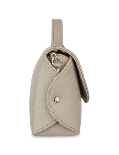 Grey Vegan Leather Crossbody Sling Bag – Women’s Chain Strap Shoulder Handbag