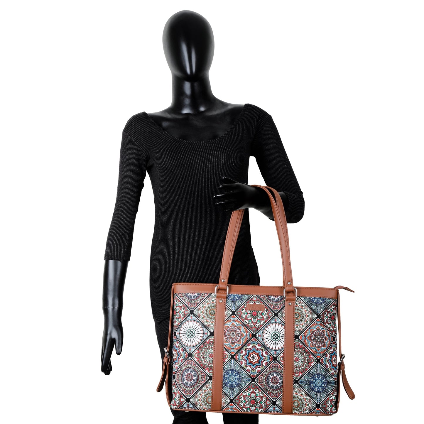 Multicolor Handcrafted Printed Laptop Bag for Women – Work Tote & Shoulder Carryall