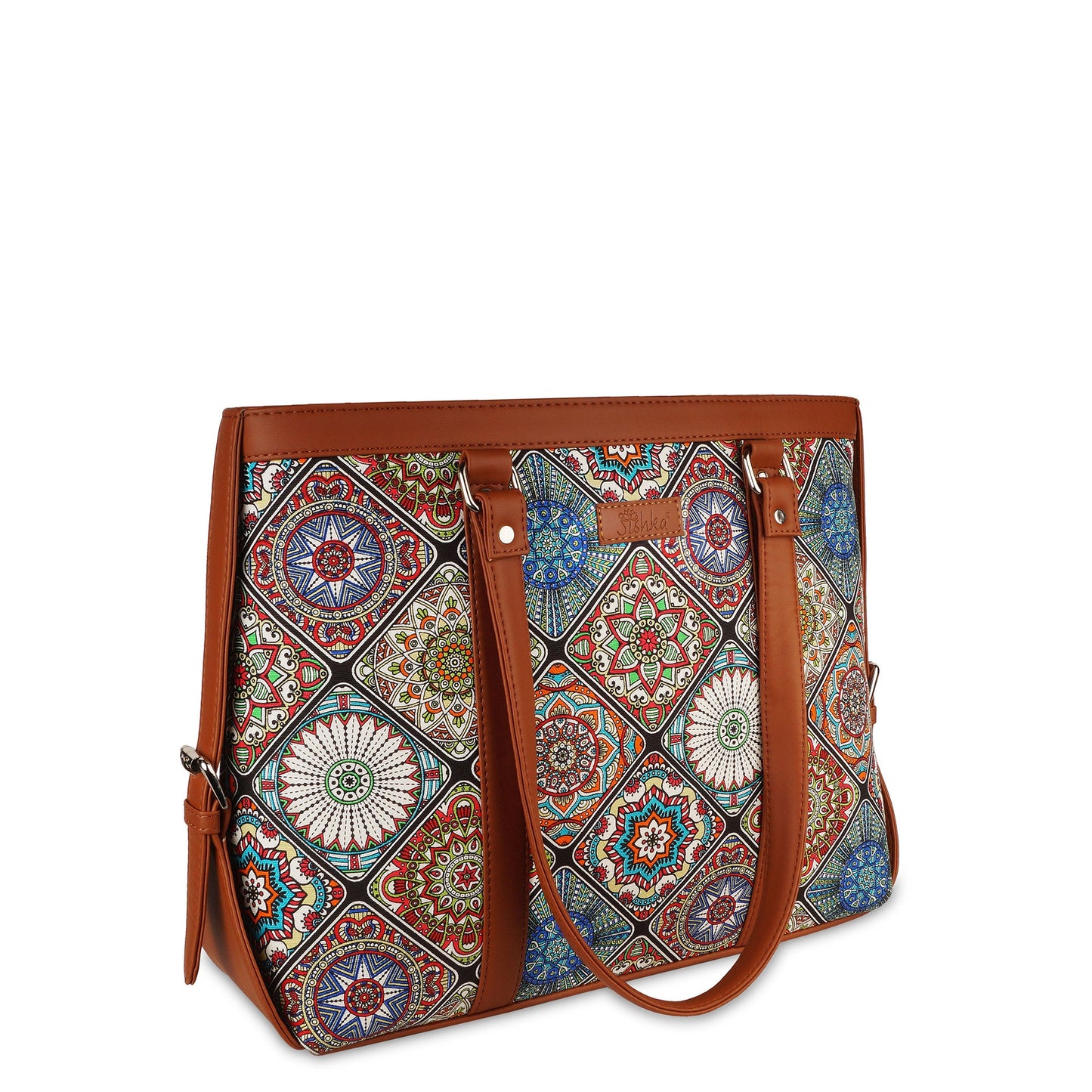 Multicolor Handcrafted Printed Laptop Bag for Women – Work Tote & Shoulder Carryall
