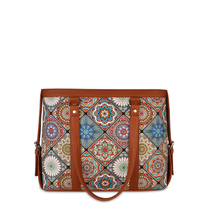 Multicolor Handcrafted Printed Laptop Bag for Women – Work Tote & Shoulder Carryall