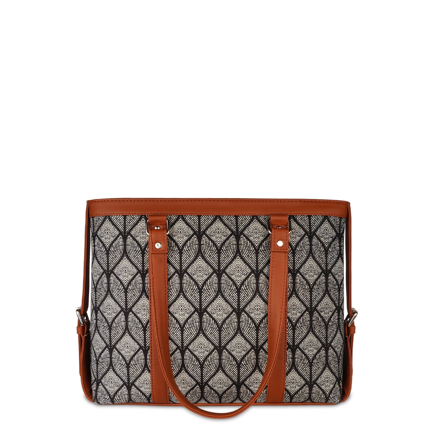 Women’s Monochrome Laptop Tote Bags with Vegan Leather Trim – Wholesale