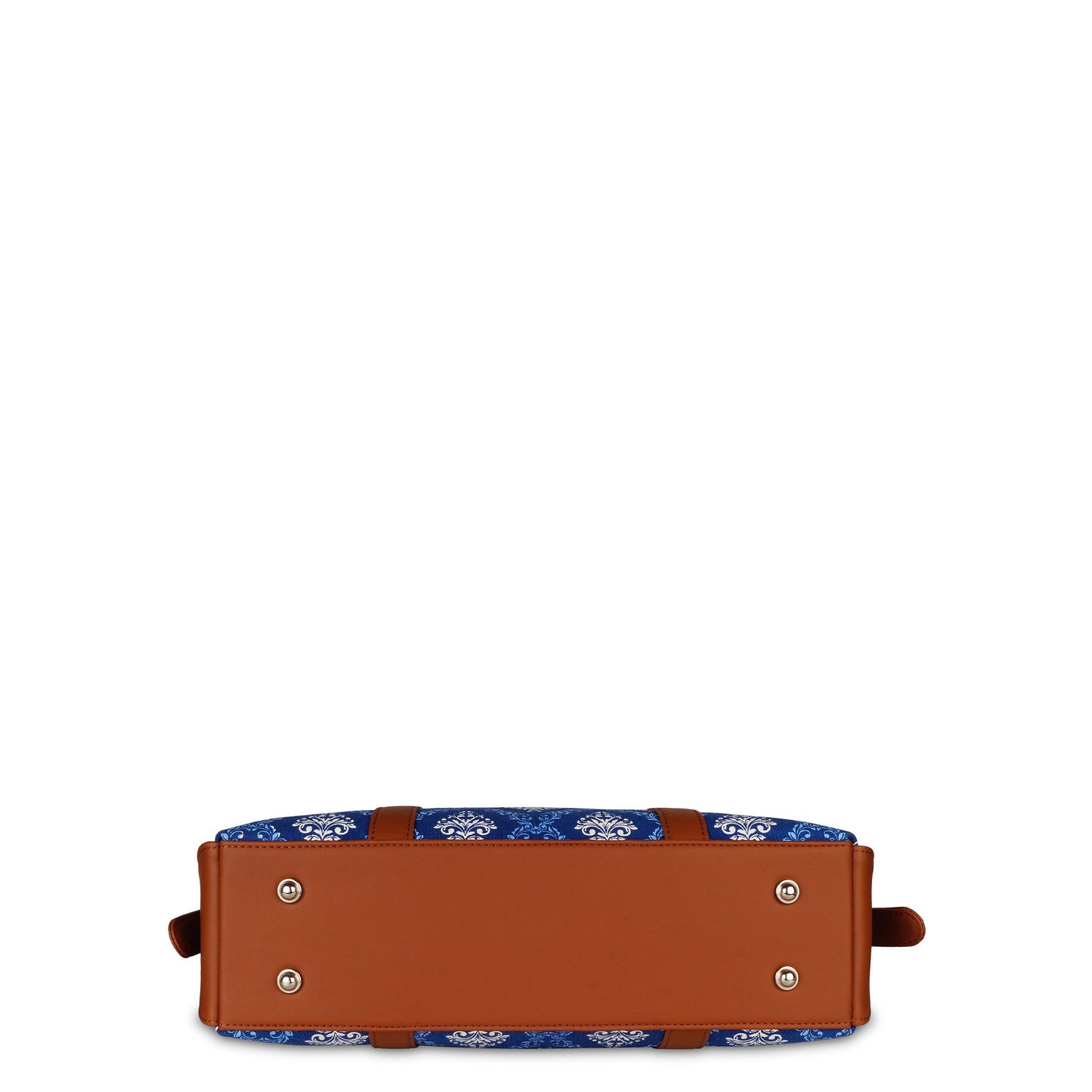 Blue Handcrafted Printed Laptop Bag for Women – Tote Satchel Purse for Work & Daily Use