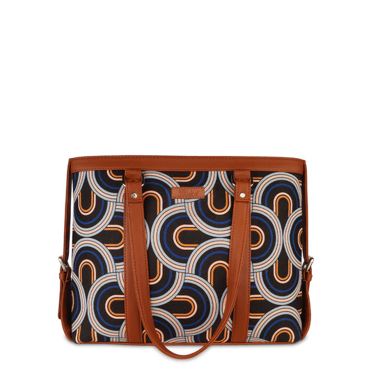 Abstract Handcrafted Printed Laptop Bag – Stylish Shoulder Tote for Women’s Everyday Use