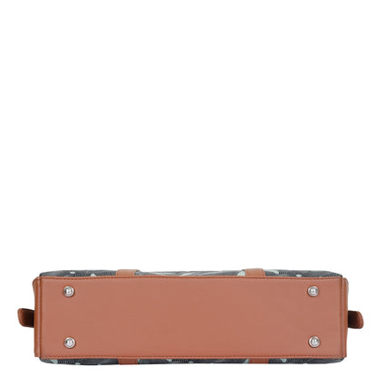 Olive Handcrafted Printed Laptop Bag for Ladies – Satchel Tote for Travel & Office Use