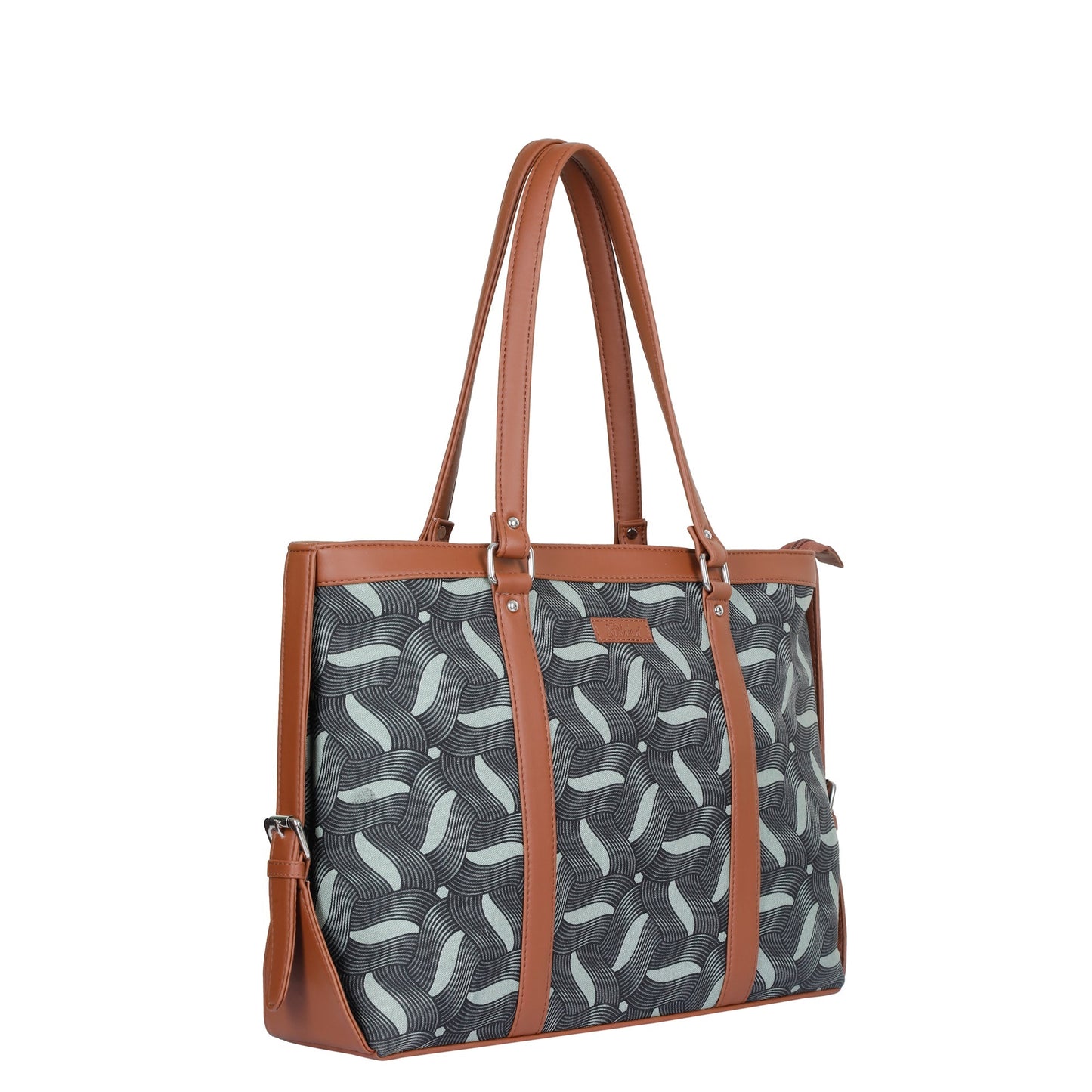 Olive Handcrafted Printed Laptop Bag for Ladies – Satchel Tote for Travel & Office Use