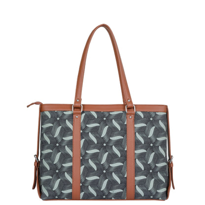 Olive Handcrafted Printed Laptop Bag for Ladies – Satchel Tote for Travel & Office Use
