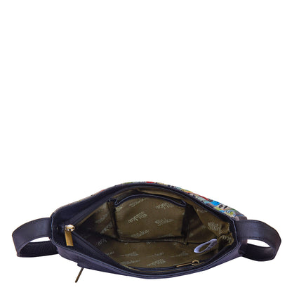 Artistic Hand-Painted Leather Bag with Multicolour Zebra Design