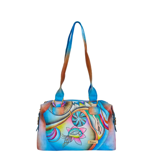 Multicolor Abstract Hand-Painted Tote Bag